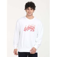 Levi's Men Solid White Crew Neck Sweatshirt