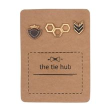 The Tie Hub 3 Piece Gold Lapel Pin Combo