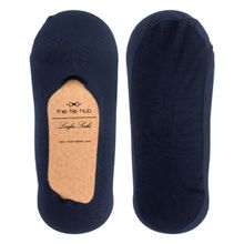 The Tie Hub Breathable Solid Navy Blue No Show Loafer Socks