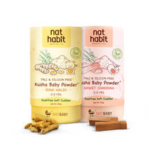Nat Habit Raw Haldi & Shwet Chandan Kusha Baby Powder (Pack of 2)