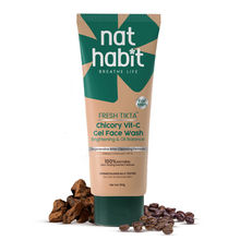 Nat Habit Tikta Roasted Chicory Face Wash (Gel) for Men, Activated Charcoal Face Wash for Skin Detox