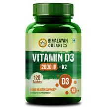Himalayan Organics Vitamin D3 2000 IU + K2 Supplement Veg Tablets