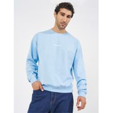Styli Men Light Blue Solid Relaxed Fit Sweatshirt
