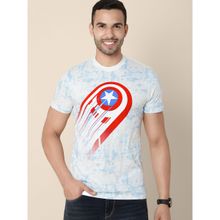 Free Authority Young Men Captain America Printed Blue T-shirt