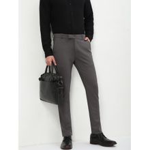 SHOWOFF Men Charcoal Solid Formal Trouser
