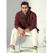 SHOWOFF Edition Men's Solid Maroon Shacket