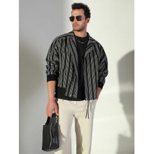 SHOWOFF Edition Men's Striped Black Oversized Tailored Jacket
