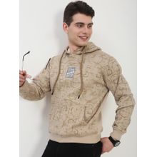 SHOWOFF Men'S Beige Typography Hoodie