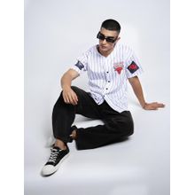 SHOWOFF Men Graphic Print White Short Sleeves V-Neck Relaxed Fit T-shirt