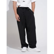 SHOWOFF Mens Black Loose Fit Trackpant
