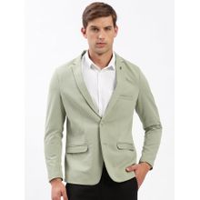 SHOWOFF Men Light Green Single-Breasted Slim Fit Blazer