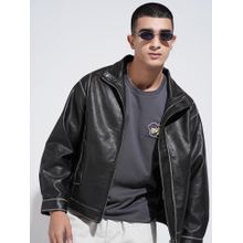 SHOWOFF Men Edition Solid Black Biker Jacket