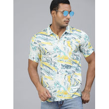 RIGO Men Multi Marble Print Polo T-Shirt