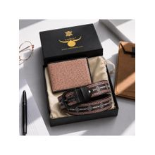 Celtic Premium Printed Leather Belt & Textured Wallet Combo Gift Set
