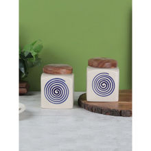 VarEesha Parikrama Spiral Square Jars (Pack Of 2)