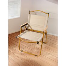 Savya Home Kermit Outdoor Folding Chair Gold Tube Khaki