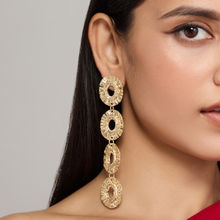 Pipa Bella by Nykaa Fashion Gold Textured Party Drop Earrings