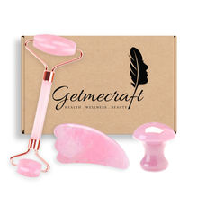 Getmecraft Rose Quartz Roller And Wing Shaped Gua Sha With R...