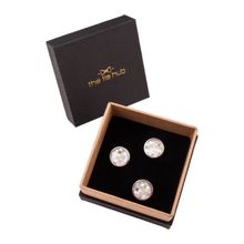 The Tie Hub Brown Mother of Pearl Button Pins (Pack of 3)