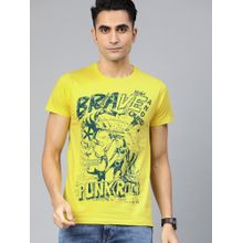 Conditions Apply Yellow Printed T-Shirt