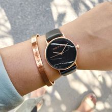 Joker & Witch Estee Black Marble Watch Bracelet Stack