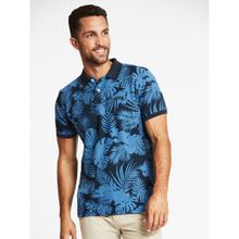 LINDBERGH Navy Printed Polo Collar T Shirt
