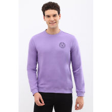 Allen Solly Men Purple Crew Neck Full Sleeves Casual Sweatshirt