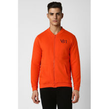 Van Heusen Men Red Solid High Neck Sweatshirt