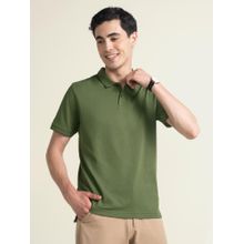DaMENSCH Green Thermoregulating Regular Fit Polo T-Shirt