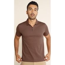 DaMENSCH Men Brown Thermoregulating Regular Fit Polo T-shirt