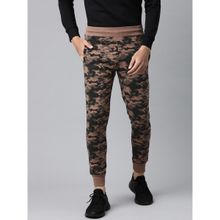 Alcis Men Brown Black Camouflage Print Joggers