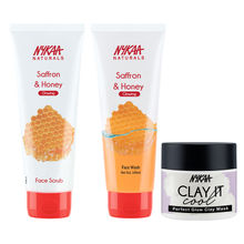 Nykaa Naturals Glowing Face Wash + Face Scrub + Clay It Cool Perfect Glow Clay Mask