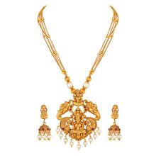 Asmitta Ethnic Wedding wear Gold toned Temple Necklace set for women