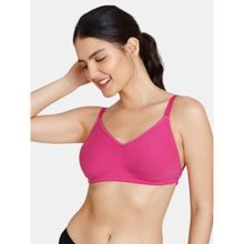 Zivame Beautiful Double Layered Non Wired Full Coverage Backless Bra Pink