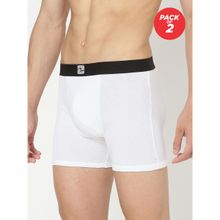 Underjeans by Spykar Cotton Trunks, Pack Of 2 - White