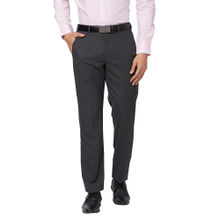 Park Avenue Regular Fit Checkered Medium Grey Formal Trouser