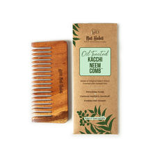 Nat Habit Oil Treated Kacchi Neem Handmade Wooden Comb - Wide Tooth for Post Shampoo Detangling