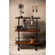 SG Home Wooden Mid-century Bar Cart