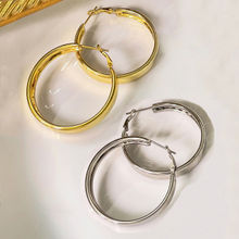 Ayesha Women Set of 2 Contemporary Gold & Silver Hoops for Office & Everyday purpose