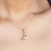 Ayesha Women Mini Stiletto & Diamante Stud Pendant Gold Toned Necklace