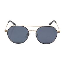 Enrico Gold Polycarbonate Round Gatsby Unisex Sunglasses