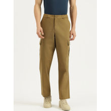 United Colors of Benetton Solid Straight Fit Slub Texture Khaki Cargo Pant