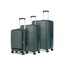 Assembly Set of 3 Luggage Trolley- 28, 24 & 20 inches Hardsided Suitcase - Green