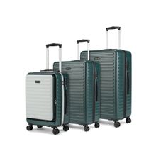 Assembly Hard Body Set of 3 Luggage Trolley Suitcase - 28, 24 & 20 inch - GreenWhite