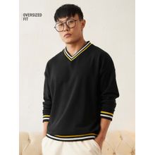 The Souled Store Black Solid Oversized Fit Sweatshirt