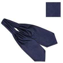 The Tie Hub Revolve Navy with Sky Blue Mini Polka Cravat and Pocket Square Combo For Men