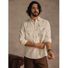 Andamen Men Off White Casual Overshirt