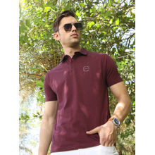 MELVIN JONES Plum Textured Polo T Shirt