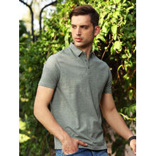 MELVIN JONES Sage Olive Green Textured Polo T Shirt