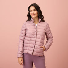 NYKD By Nykaa Ultra Light Weight Puffer Jacket with Inbuilt Bag (Set of 2)-NYAT405-Blush